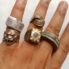 Lot Of 5 Ancient Roman To Medieval European Silver Bronze Rings 200-1300 Ad