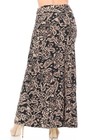 Buttery Soft Sand Pepper Paisley Plus Size Maxi Skirt