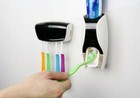 Automatic Toothpaste Squeezer With 5 Toothbrush Holder - Pink  Black  Blue  Gree