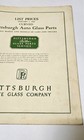 1963 Pittsburgh Auto Glass Parts Catalog     Vintage Ppg Curved   Flat Glass Price