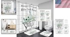 Stylish Floral Shower Curtain Set With Rustic Rugs   Toilet Lid Cover - 4 Pieces