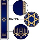 Hanukkah Table Runner Jewish Chanukah Dreidel Menorah Decoration Star Of Davi   