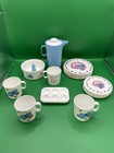  Chilton-globe  Inc  Vtg    16 Piece Child s Dish Set  Pink   Blue Bear Pattern 
