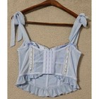 For Love And Lemons Louise Blue Floral Embroidery Bustier Corset Size Small