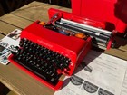 Olivetti Valentine Red Bucket Typewriter Vintage Work Tested   excellent  Retro