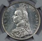 1887 Great Britain Silver 1 2 Crown Ngc Ms 64 Jubilee Head Looks Proof Like