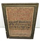 19th Century Antique Framed American Framed Alphabet Cross Stitch Sampler