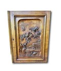 French Antique Carved Wood Cabinet Door Bird Castel