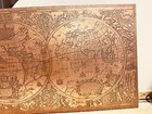 Rare Vintage World Map Engraved Copper Henricus Hondius 47 x27  Wood Mount  