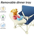 Q-miulike Portable Booster Chair Floor Seat With Tray Foldable Infant Seat Blue