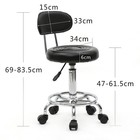 Round Height Adjustable Rolling Salon Stool Drafting Swivel Task Chair W back