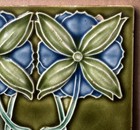 England - Antique Art Nouveau Majolica Tile C1900