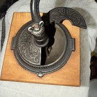 Antique Coffee Mill Grinder Dovetail Wood And Cast Iron  Vintage Piece  10-1 2   