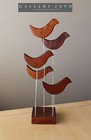 Cool  Mid Century Abstract Teak Birds Sculpture 60s Art Danish Modern Atomic Vtg