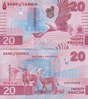 Zambia 20 Kwacha 2024 2025 P New Issue Unc Aa Frist Prefix 1 Bundle 100 Pcs