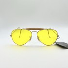Vintage Ray-ban Outdoorsman Gold Aviator Yellow Amber Lens Nos W case Papers 60-