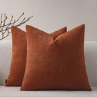 Set Of 2 Chenille Throw Pillow Covers  Twill Cushion Covers For Sofa   Bed  22x2