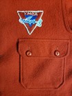 Vg Rare 1950 Boy Scout Official Jacket Red Wool Bakelite Button Ymca Flying Fish
