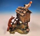 1980 Border Fine Arts Schmid Up To No Good Sculpture Fox Hen Lowell Davis Le 900