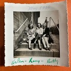 Three Graces Original Vintage Photo Pretty Girls On Steps Women Leggy Cute Pals