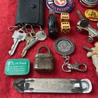 Vintage Grandpa s Junk Drawer Lot Of Odds   Ends   Advertising Toys Beer Keys  