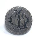 Antique Enamel   Engraved Coj 1891 Morgan Silver Dollar Love Token Pin   Brooch 