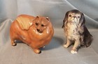 Pair Of Vintage Dog Figurines  1 English Spaniel   1 Mortens Studio Pomeranian