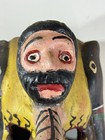 Vintage Mexican Wooden Carved   Hand Painted Mask   Man In A Middle Of 2 Snakes
