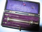Antique Hypodermic Syringe In Velvet Lined Case