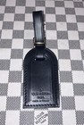 Authentic Louis Vuitton Small Black W  Gold Hardware Name Tag 