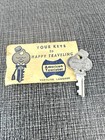 Vtg American Tourister Gray Luggage Round Hat Box Key Over Night Train Case Fsh