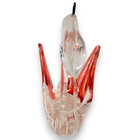 3  Vtg Lucite Swan Ornament Red Trim Acrylic Mcm Mid Century Modern