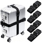 4pcs Luggage Straps Travel Adjustable Suitcase Belt Secure Baggage Packing Strap