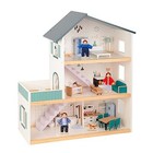 Wooden Dollhouse For Kids  Doll House With Simulated Luxury Furniture Set  