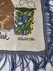Vintage Yellowstone Souvenir National Park Bear Pillow With Fringe 17x17  Rare