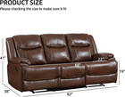 Genuine Leather Manual Reclining Sofa  3 Seat Recliner Sofa  Couch For Living Ro