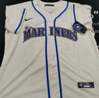 Ken Griffey Jr   24 Mariners Cream Cool Base Sewn Stitched Jersey 