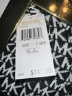 Authentic Michael Kors 3 Pc  Gift Set Hat scarf   Gloves Blk   Wh Mk Logo  New