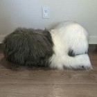 Fao Schwarz Sheepdog Plush Sheep Dog Gray White 34 Inch Long Stuffed Animal Toy