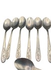 Vintage Rogers Stainless Floral Mist Etched Rose Pattern Lot Of 10 Soup Spoons
