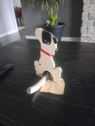 Vintage Folk Art Painted Dog Wagging Tail Leash Holder Wall Hanger 