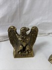 Vintage Pair Of 1776 Eagle Brass Bookends Colonial Virginia 1965