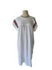 Vtg Embroidered San Antonino Deshilado Mexican Dress Xl Artisan Huipil Caftan