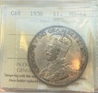 1936 1 Dollar Canada Iccs Ms64