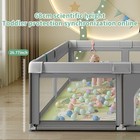 Baby Playpen 36x36 Indoor Outdoor Safe Play Yard With Mesh Grey