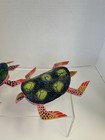 Pair Of Cirilo Rios Oaxaca  Oax Hand Curved Painted Wood Turtles Folk Art B11