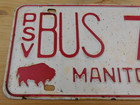 Vintage 1962 Manitoba Canada Public Service Vehicle Bus License Plate Tag  70