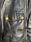 Newark New Jersey Police Black Leather Bikers Jacket Size 48 Collectible Vintage