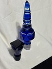 Vintage Lot  9 Crystal Cut Glass Perfume Decanter Stoppers Colbalt Deco Diamond