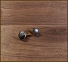 New Swank Cufflinks Vintage Gold Tone With Simulant Gemstone Grey Reflective
